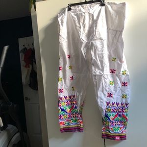 Embroidered Harem Pants